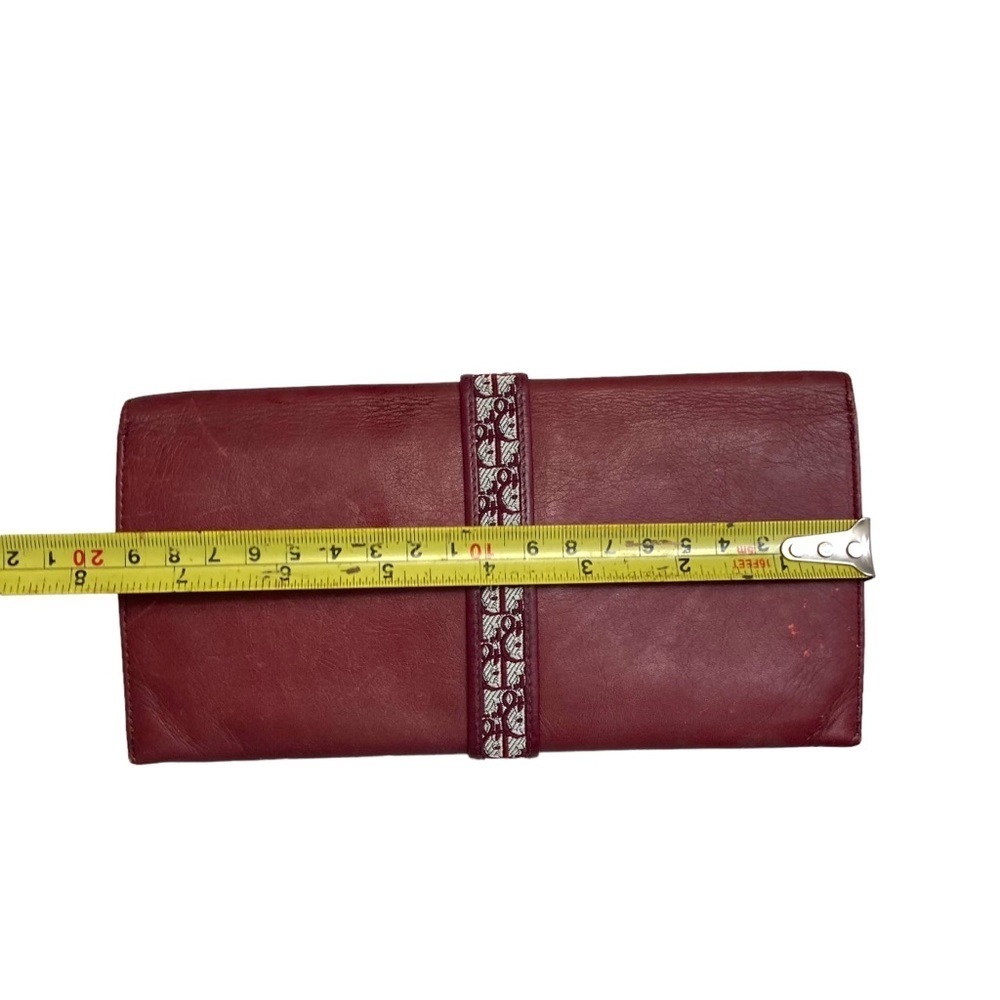 Dior vintage burgandy leather wallet - Picture 2 of 14